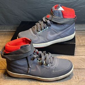 NIKE Delta Lite Mid Trainers Gray/Red Size 8